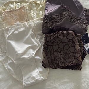 White cream burgundy purple panties